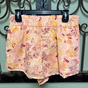 Zara peachy and yellow paisley pull on shorts